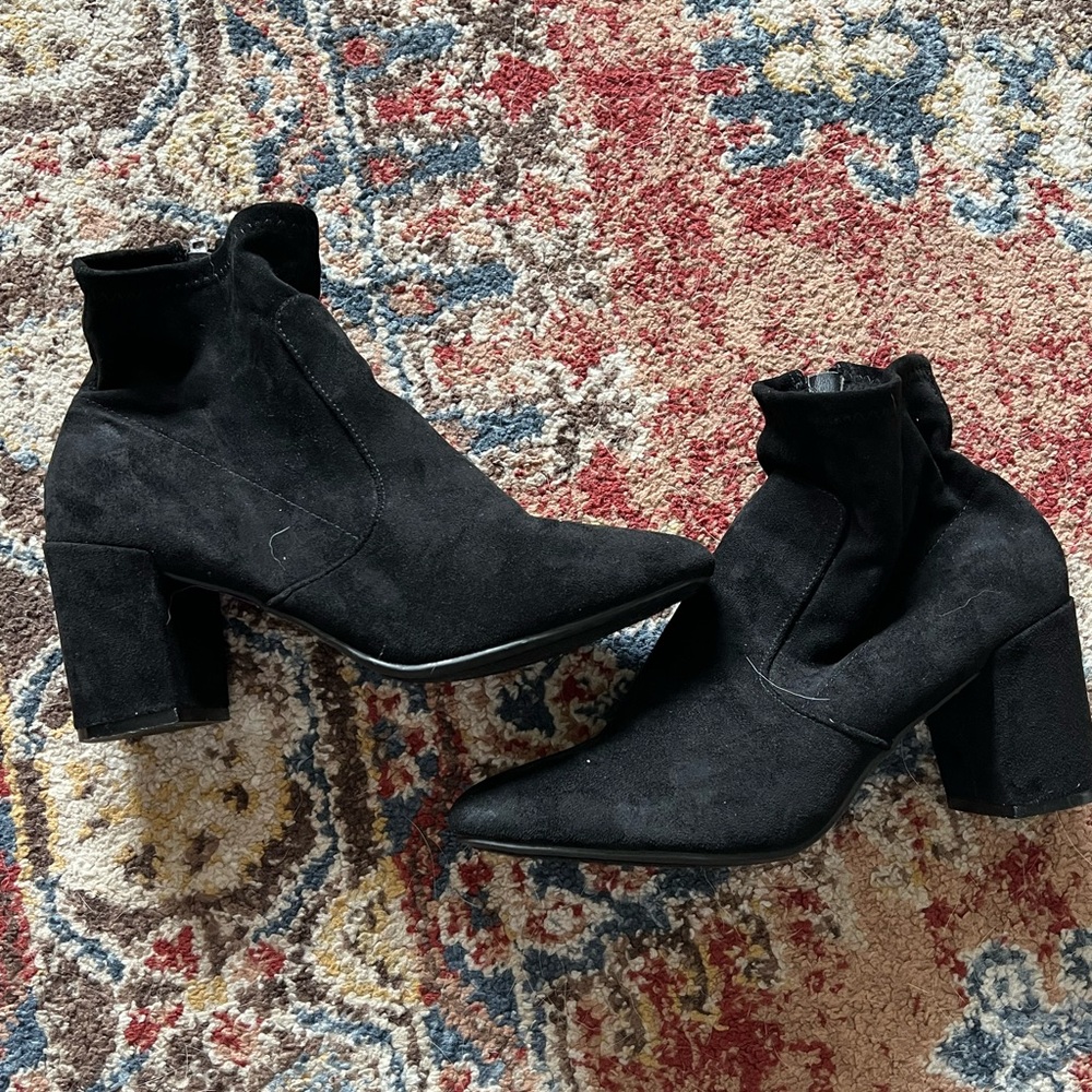 Source Unknown Black Ankle Boots Classic Design